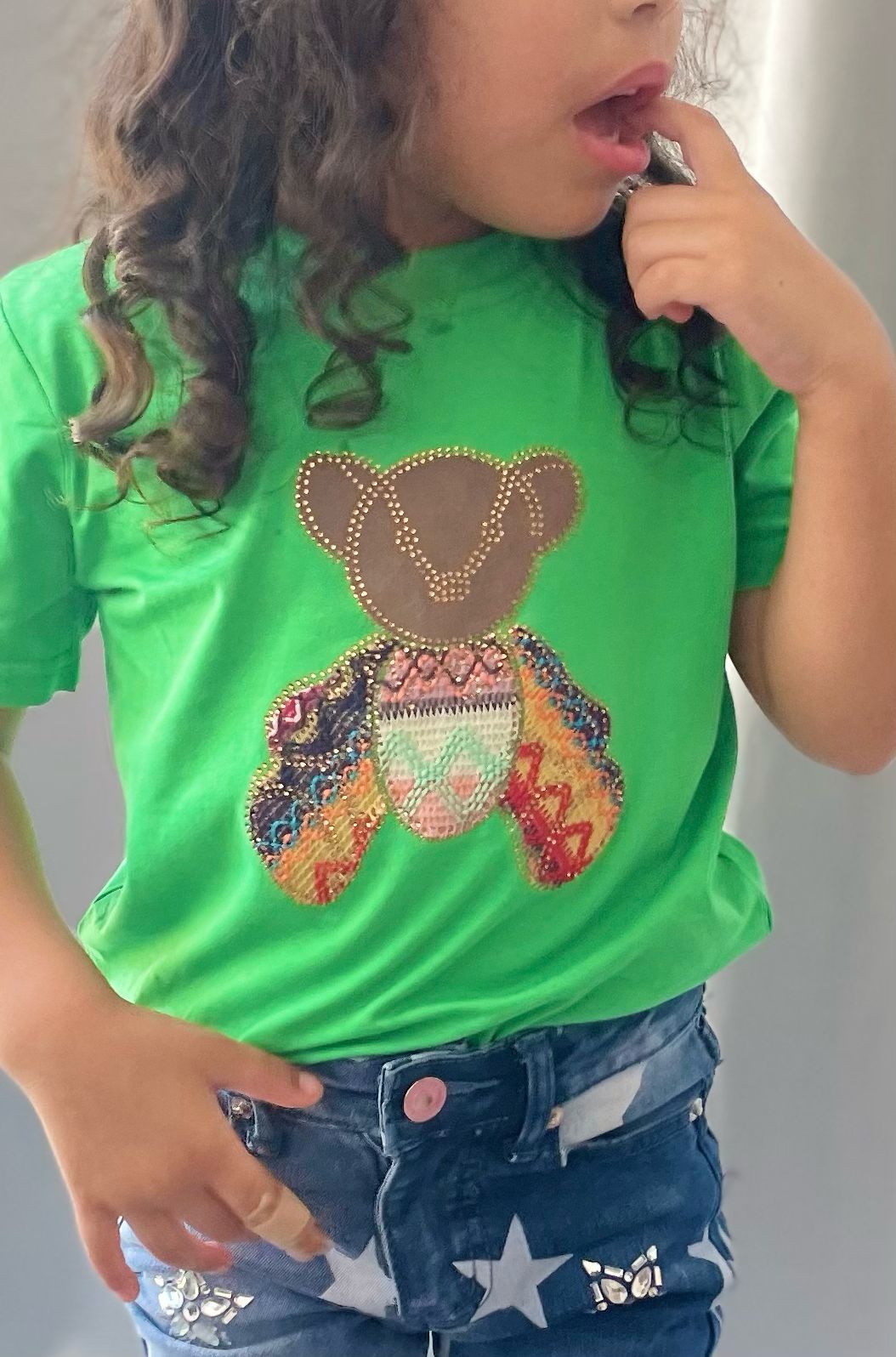 Camisa de niña con detalles de oso