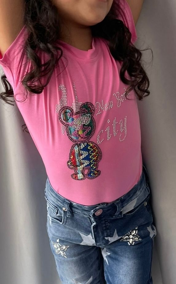 Camisa de niña con detalles de oso