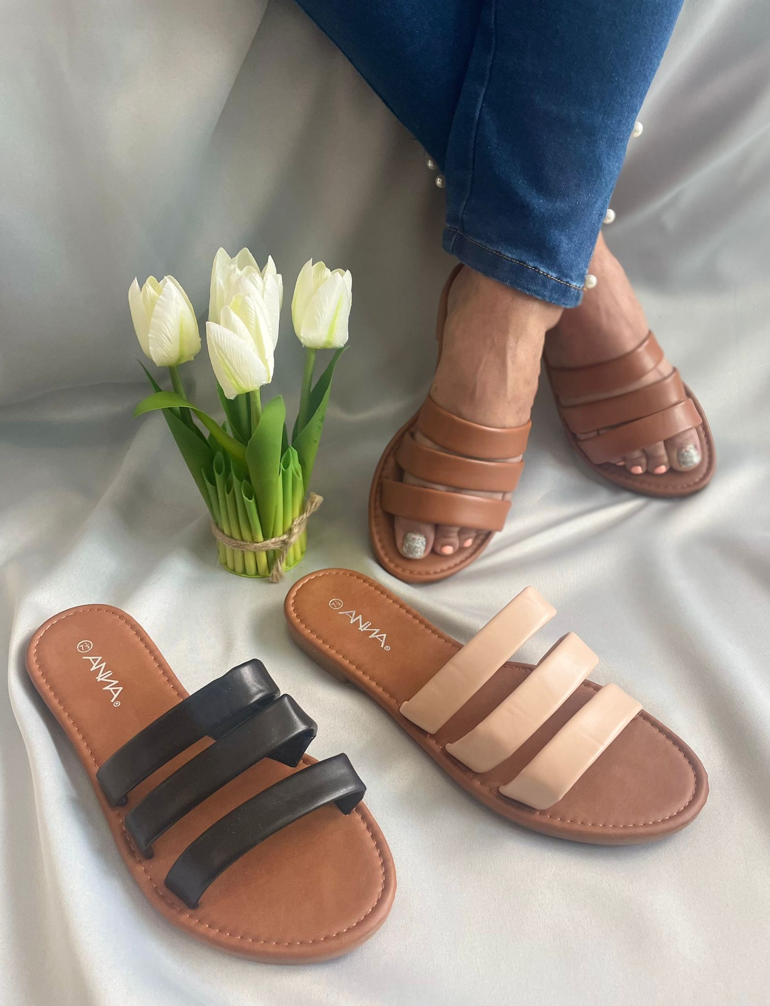 Sandalias flat con tiras Anna 3