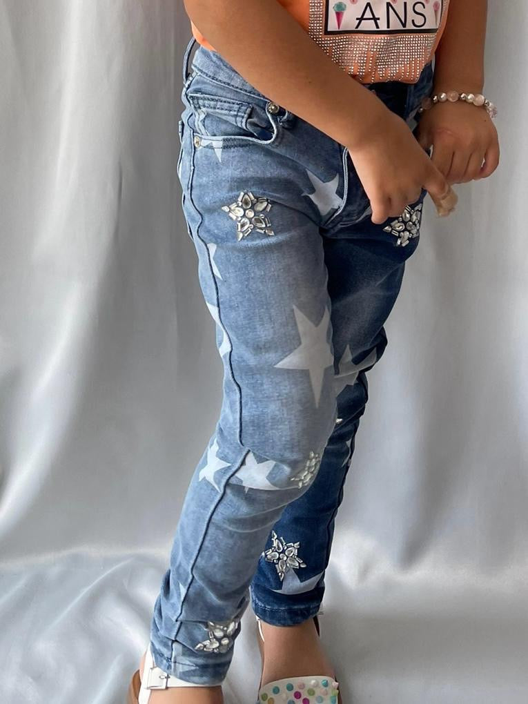 Pantalón Denim con detalles de estrella