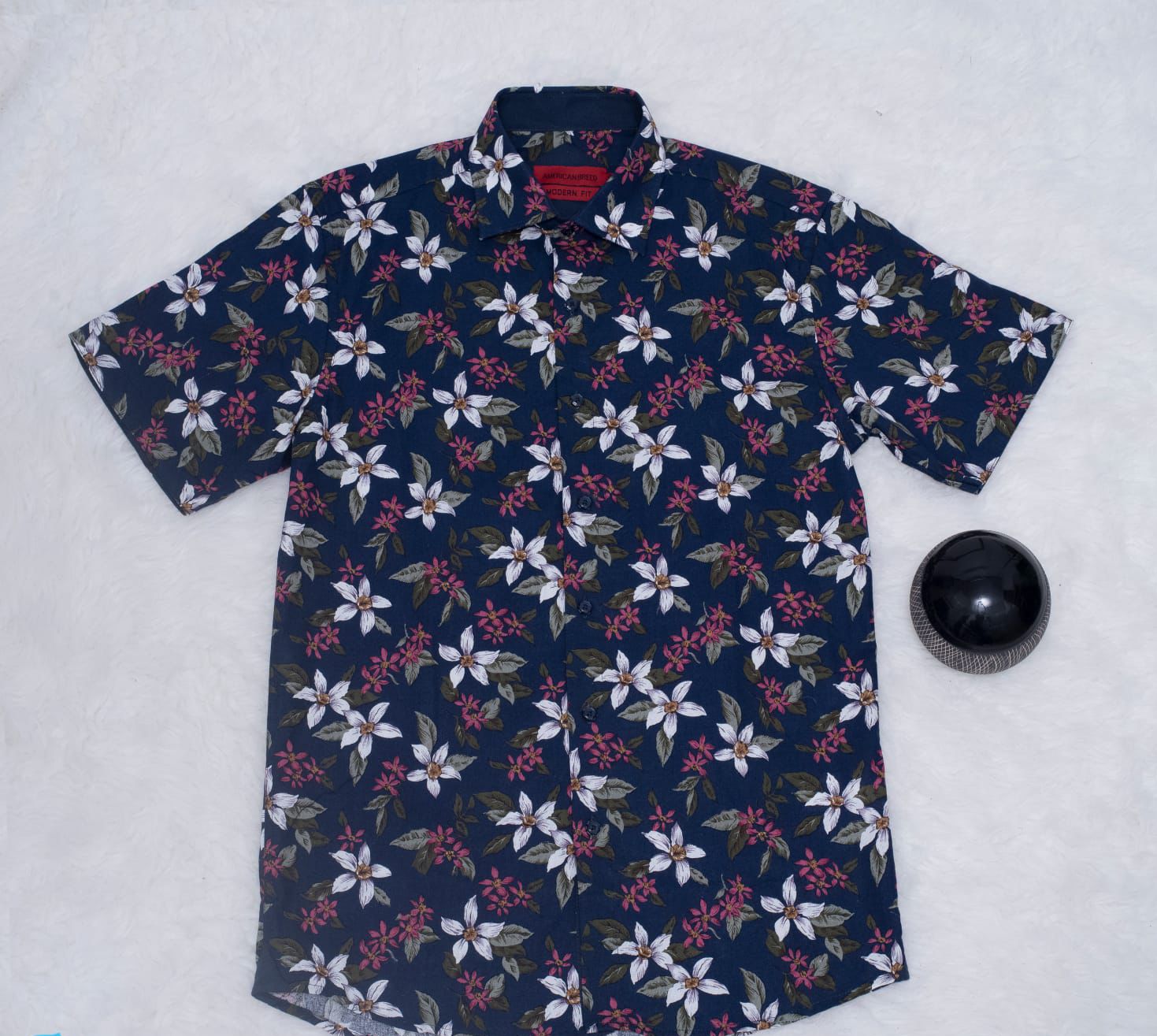 Camisa de vestir para caballeros, diseño de flores